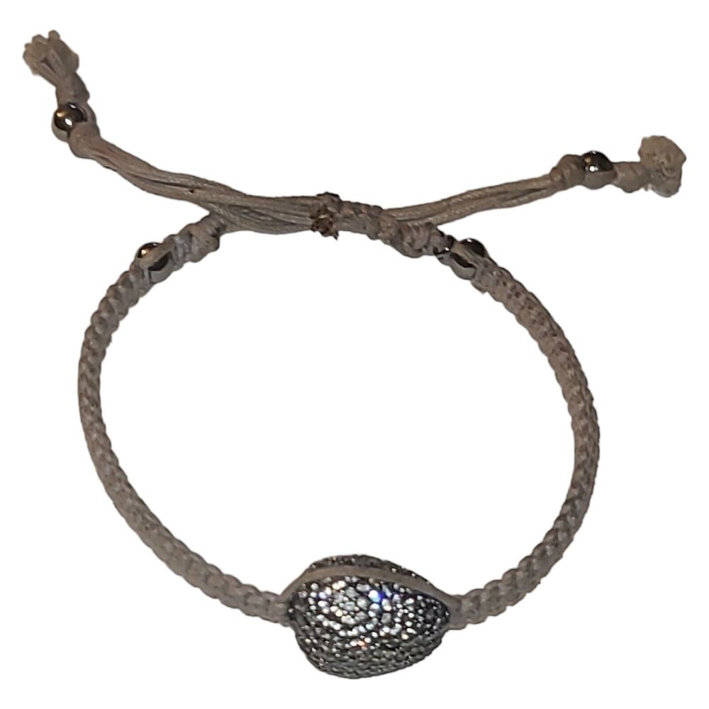 Micro‎ Pave CZ Pigeon Egg Bead Slide Bracelet - Picture 5 of 7